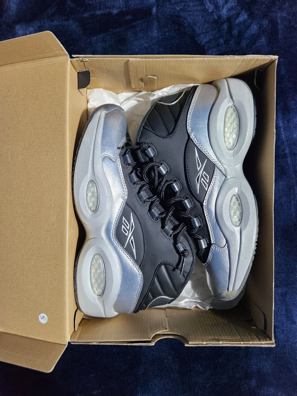 Reebok Men’s Black and Silver Classic Athletic Sneakers